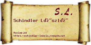 Schindler László névjegykártya